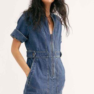 Free People Dream On Denim Mini Dress